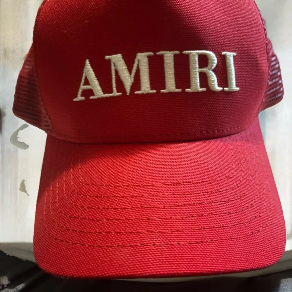 AMIRI Vibrant Red TRUCKER HAT - Picture 1 of 7